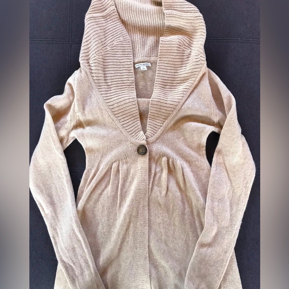 Banana Republic Cozy Shawl-Collar Women's Sweater Cardigan - Beige